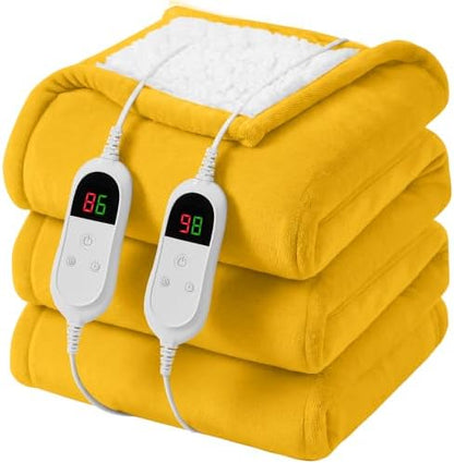 Heated Electric Blanket King Size, Dual Control, 90" x 100", Ginger