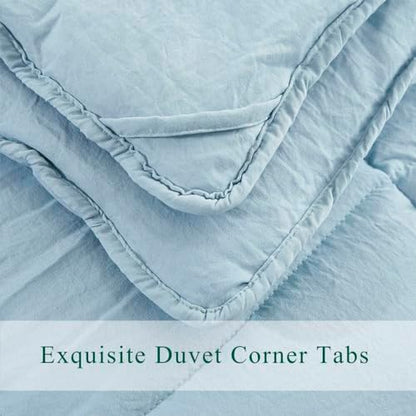 HIG 3pc Blue Queen Size Bedding Comforter Set Duvet Insert Blanket