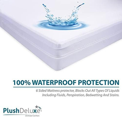 Twin-XL 39X80 Size Mattress Encasement - Zippered Waterproof, Bedbug Proof, College Dorm Size, 6-Sided Protection - Hypoallergenic Cotton Terry Fabric 12-15" Depth