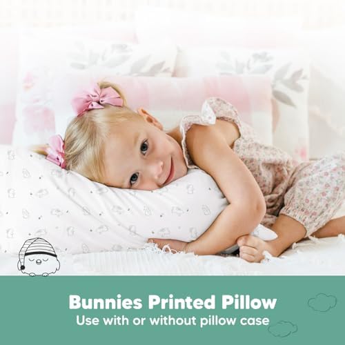KeaBabies 2pk Toddler Pillows 2 Year Old to 5,13x18 Kids Pillow (Bunnies)