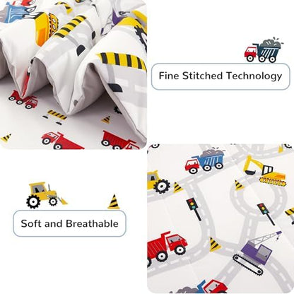 Viviland Kids Twin Bedding Sets, Boys Comforter, White Car