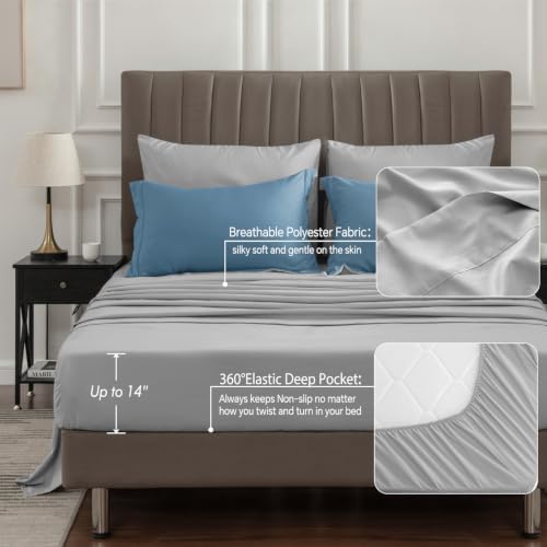BEDELITE Twin Comforter Set 5 Pieces, Reversible Blue Bed in A Bag
