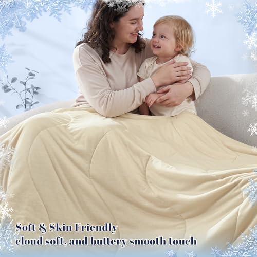 PHF Cooling Comforter, Rayon from Bamboo Soft Breathable Quilted Blanket
