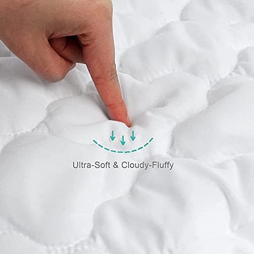 Crib Mattress Protector Sheets Fitted Waterproof Crib Mattress Pad Cover, Noiseless & Machine Wash 100% Absorbent Crib/Toddler Mattress Protector Sheet Quilted, White, 52" x 28" (Pack of 3)
