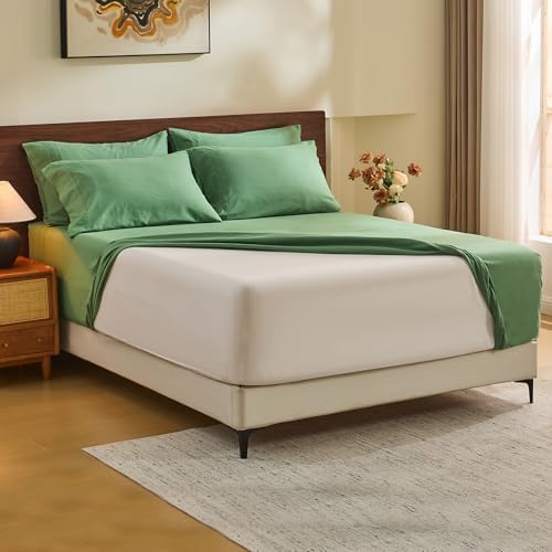 MEISHANG 100% French Linen Sheets California King,4 Pcs,18-24" Deep Pocket