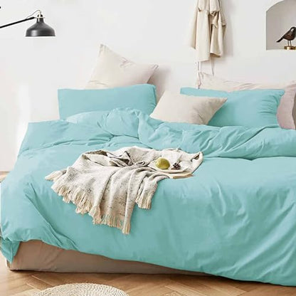 King Size Comforter Set 3 Piece, Turquoise, 90x104 inch