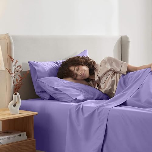 Nestl Twin XL Sheet Set - Bed Sheets - Lavender - 3-Piece Deep Pocket