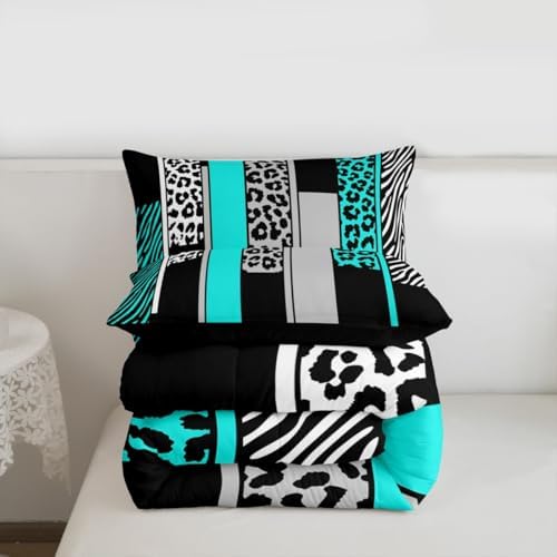 Feelyou Animal Print Ombre Leopard Comforter Set Full Size Kids Boys Girls