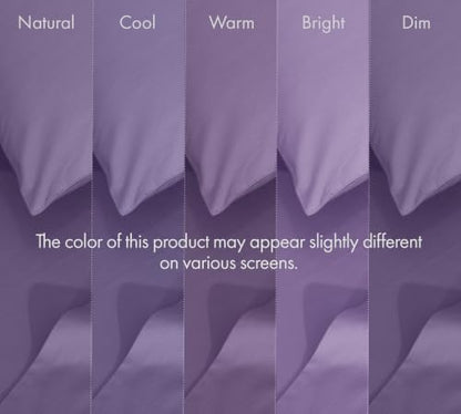 RUVANTI 100% Cotton Twin XL Sheets, Percale Weave Twin XL Set, Purple Sage