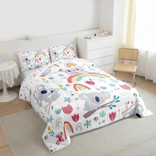 Feelyou Kids Cute Koala Comforter Toddler Bedding Set for Children Toddler