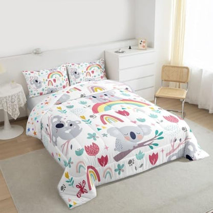 Feelyou Kids Cute Koala Comforter Toddler Bedding Set for Children Toddler