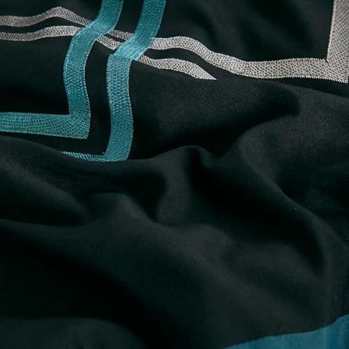 Chezmoi Collection 7-Piece Zigzag Embroidered Comforter Set, Full Size