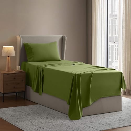 Nestl Twin XL Sheet Set - Bed Sheets - Calla Green - 3-Piece Deep Pocket