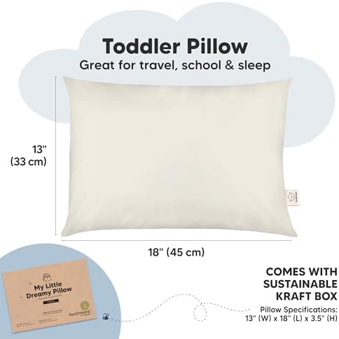 KeaBabies 2pk Toddler Pillows 2 Year Old to 5,13x18 Kids Pillow (Clay)