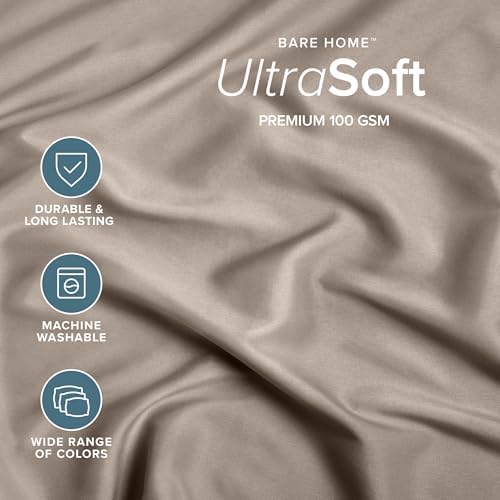 Bare Home King Fitted Sheet - 1800 Ultra-Soft (King, Khaki)