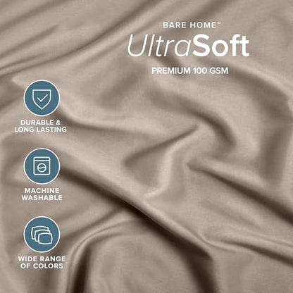 Bare Home Full Fitted Sheet - 1800 Ultra-Soft (Full, Khaki)
