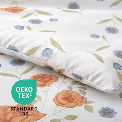MUXHOMO Orange Blossom Bed in a Bag Queen 7 Pieces, Queen Comforter Set Reversible Botanical Flowers Design, Ultra Soft & Breathable Bedding Sets with Comforter, Sheets, Pillowcases & Shams