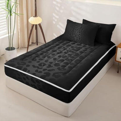 Feelyou Leopard Cheetah Animals Comforter Set Full Size Kids Boys Girls