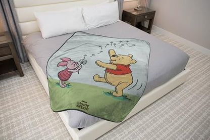 Jay Franco Kids Plush Throw Blanket – Soft & Cozy Fleece Throw for Bedroom & Couch Décor, Official Licensed Product, Multi - Winnie The Pooh, 46x60 - Throw Blanket
