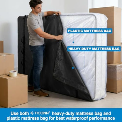 TICONN Mattress Bags for Moving, Heavy Duty Mattress Cover Storage Bag