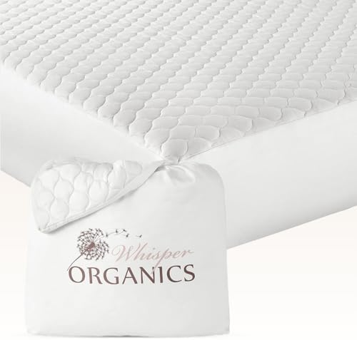 Whisper Organics 100% Cotton Organic Quilted Mattress Pad Protector