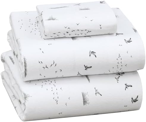 RUVANTI Flannel Sheets Twin Size, Sky Ballet