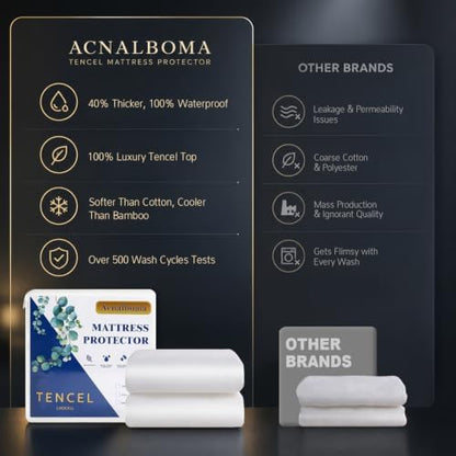 Queen Mattress Protector Tencel Luxury 100% Waterproof Mattress Cover