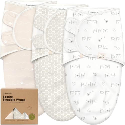 KeaBabies 3-Pack Organic Baby Swaddles for Newborns, Infant, Bumbly, 0-3M