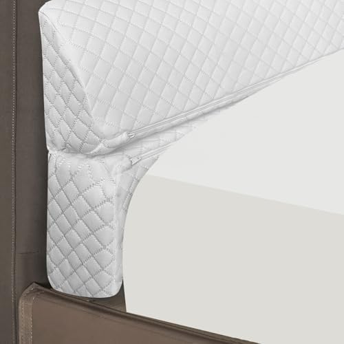 4 Modes Queen Size Pillow Wedge for Headboard Gap, Foldable Bed Wedge Pillow, Bed Gap Filler Fill The Gap (0-7"), Mattress Gap Filler Long Pillow Between Headboard and Mattress - White
