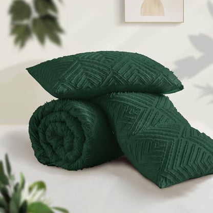 Andency Emerald Green Full Size Comforter Set, 3 Pieces Boho Bedding