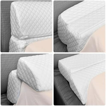 4 Modes Queen Size Pillow Wedge for Headboard Gap, Foldable Bed Wedge Pillow, Bed Gap Filler Fill The Gap (0-7"), Mattress Gap Filler Long Pillow Between Headboard and Mattress - White