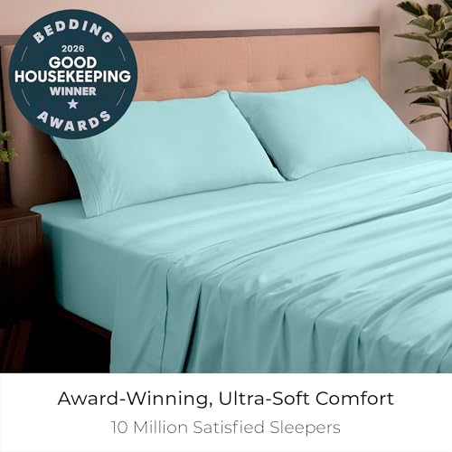 Mellanni Iconic 4-Piece, Ultra Soft Sheet Set (California King, Aqua)