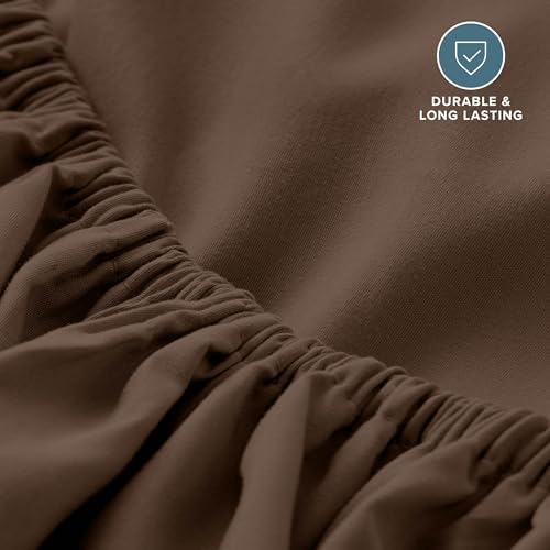 Bare Home Full Fitted Sheet - 1800 Ultra-Soft (Full, Cocoa)