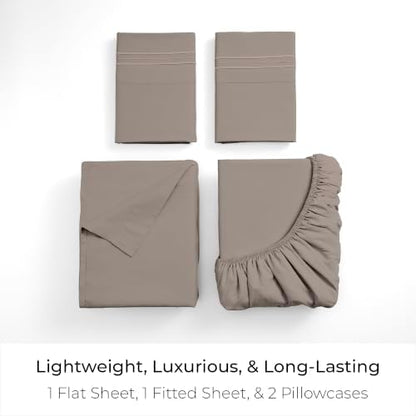 Mellanni Iconic 4-Piece, Ultra Soft Sheet Set (Full, Tan)