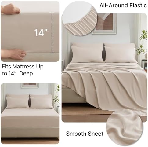 Anluoer King Size Comforter Set, 7 Piece Bed in a Bag King Bedding Sets