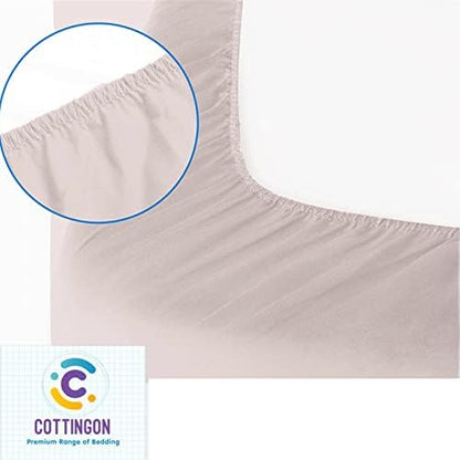 1 PC Cot Size 33" x 75" Fitted Sheet Only, 100% Egyptian Cotton, Blush Pink