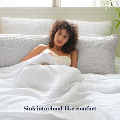 PHF Cotton Waffle Body Pillowcase 20" x 54", Light Grey, No Insert