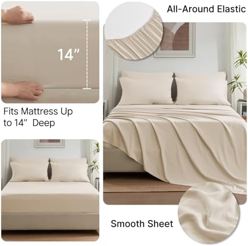 Anluoer Queen Comforter Set 7 Piece, Soft Bed in a Bag Queen Bedding Sets