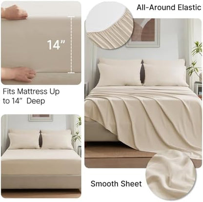 Anluoer Queen Comforter Set 7 Piece, Soft Bed in a Bag Queen Bedding Sets