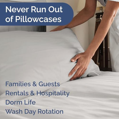 King Pillow Cases Set of 10 - Ultra Soft Pillowcase Covers - French Grey