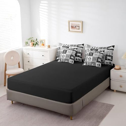 Erosebridal Rv Bedding Sets 7 Piece Plaid Camper Bed in A Bag Full Rustic Farmhouse Camping Bunk Comforter Set Camper Accessories for Travel Trailers,Woodland Travel Bed Set for Kids Boys Men