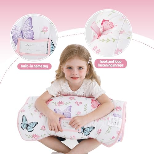 Lasoftan Toddler Nap Mat with Pillow and Blanket, Extra Large Rolled Napping Mats,Slumber Bags for Boys Girls,Kids Sleeping Bag for Daycare, Preschool Travel Camping