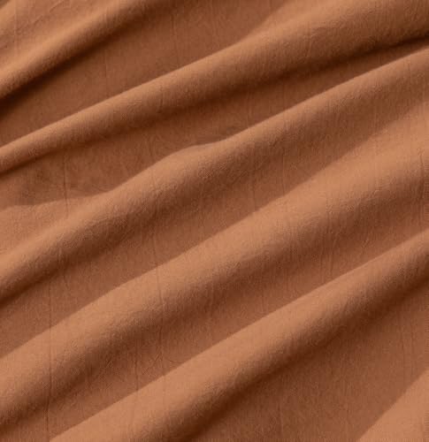 FOSSA Duvet Cover Set 100% Washed Cotton Linen Feel Queen