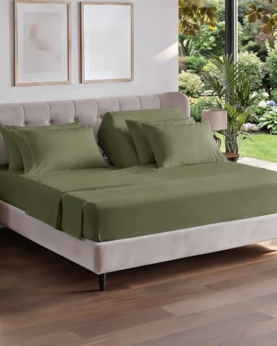 Flex Top Split Head King 6 Piece Sheet Set - Soft & Cooling - Sage Green