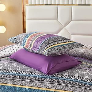 Cottolester Boho Comforter Set Cal King Size,8 Piece Purple Bed in a Bag