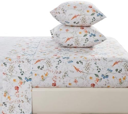 DAUAOTO Twin XL Cotton Sheets Set Printed Bedding Sets, Up to 14" Deep Mattress, Farmhouse Pattern Bedlinen for Twin Extra Long Bed, Botanical Garden