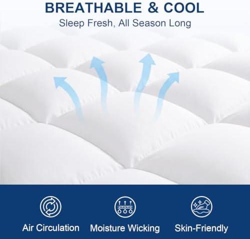 Twin XL Mattress Topper, 900 GSM High-Fill Design, Fuller & Plusher Feel
