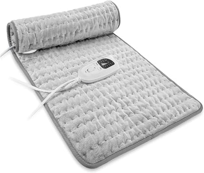 Heating Pad Electric Heat Pad, Hot Heated Pad,Multiple Temp and Timer Settings,Suitable for Shoulders, Neck, arms, Abdomen, Back, Legs, etc. (Silver Gray, 24"X12")