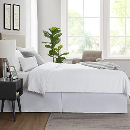 Nestl White Bed Skirt King Size - King Bed Skirt 14 Inch Drop - Brushed Microfiber Bed Skirts - Hotel Quality Pleated Bed Skirt - Shrinkage & Fade Resistant (Pack of 2)