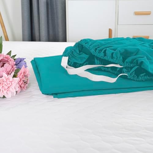 Elegant Comfort 1500 Premium Hotel Quality 18-21 Inches Deep - Extra Deep Pocket Single Fitted Sheet for High Mattress, Luxury and Softest, Smart Pocket - Wrinkle Free, California King, Turquoise